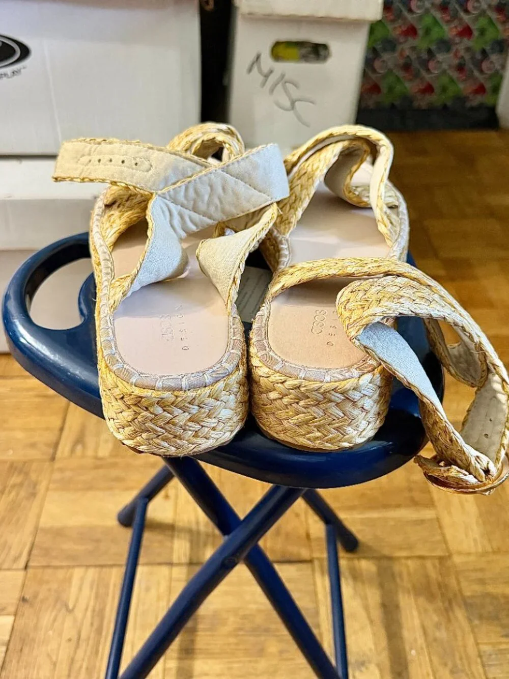Women's ASOS Design Raffia Espadrilles - size 12W - NEW